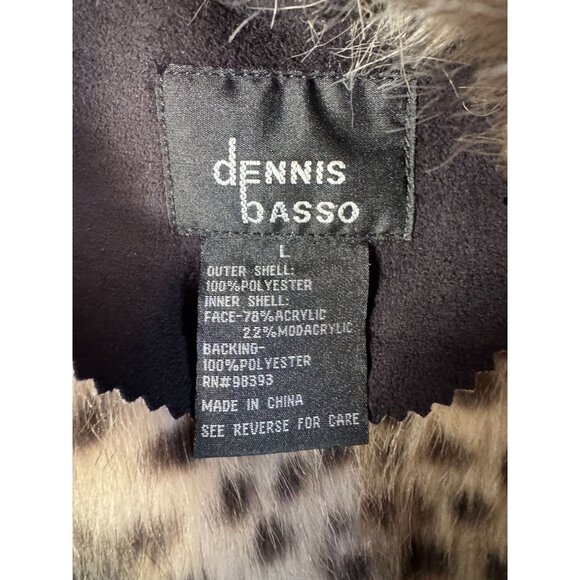 Dennis Basso Faux Fur Trimmed Studded Suede Vest Luxe Winter Layering Piece - Picture 9 of 16